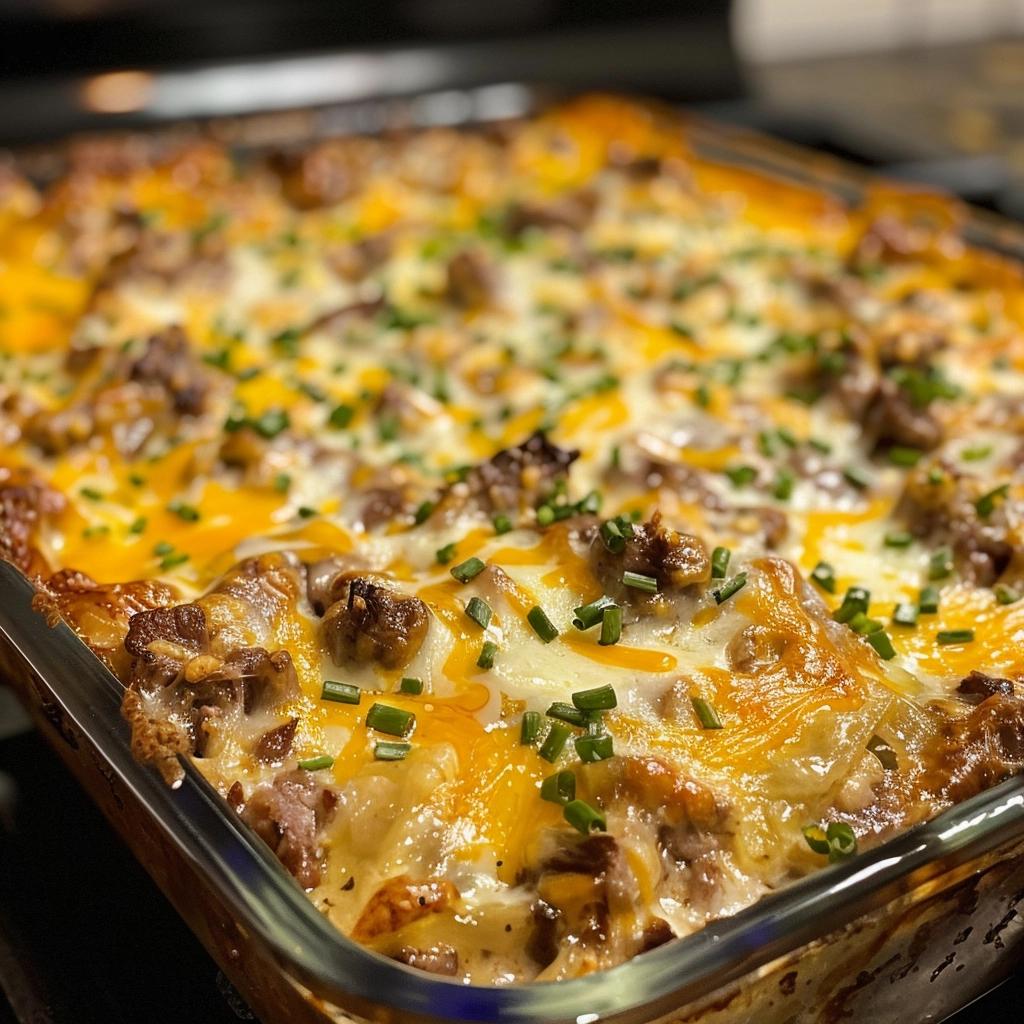 PHILLY CHEESE STEAK CASSEROLE – 77GREATFOOD
