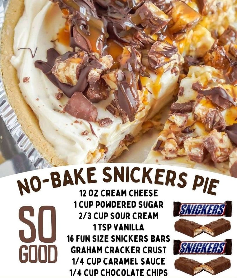 Easy No Bake Snickers Pie