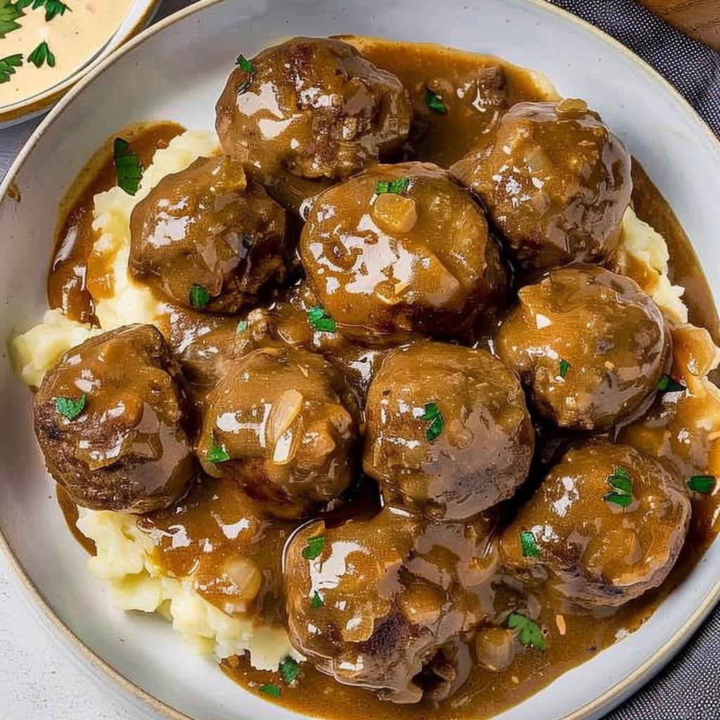 Slow Cooker Salisbury Steak Meatballs – 77GREATFOOD