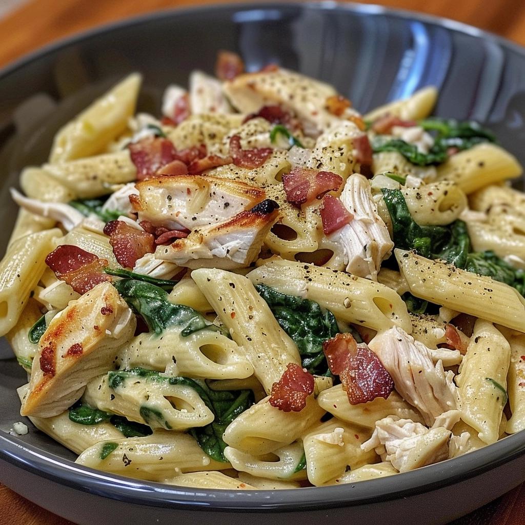 Chicken Bacon Spinach Penne